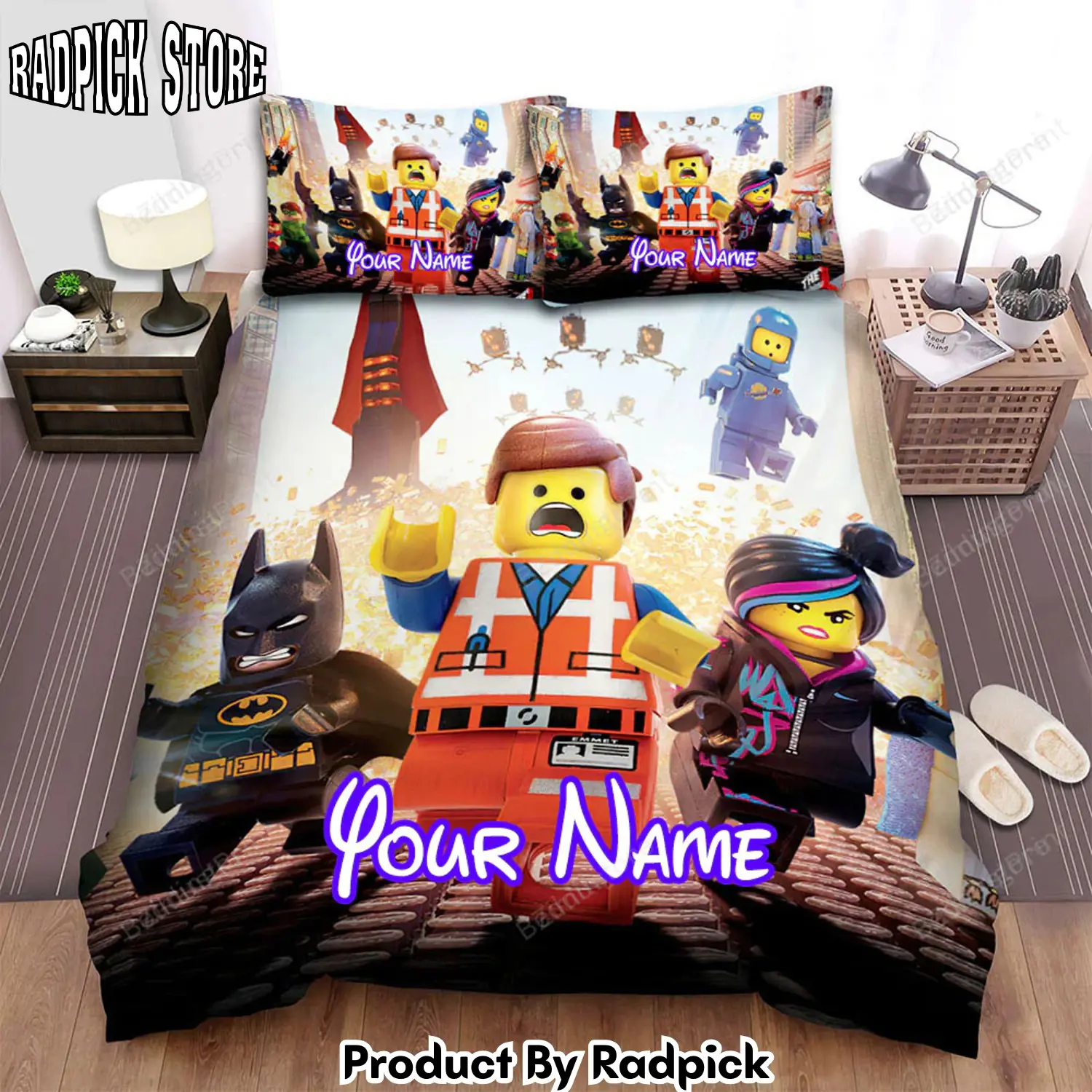 Radpick the lego movie flight movie poster bed sheets duvet cover personalized name bedding sets rp3271110